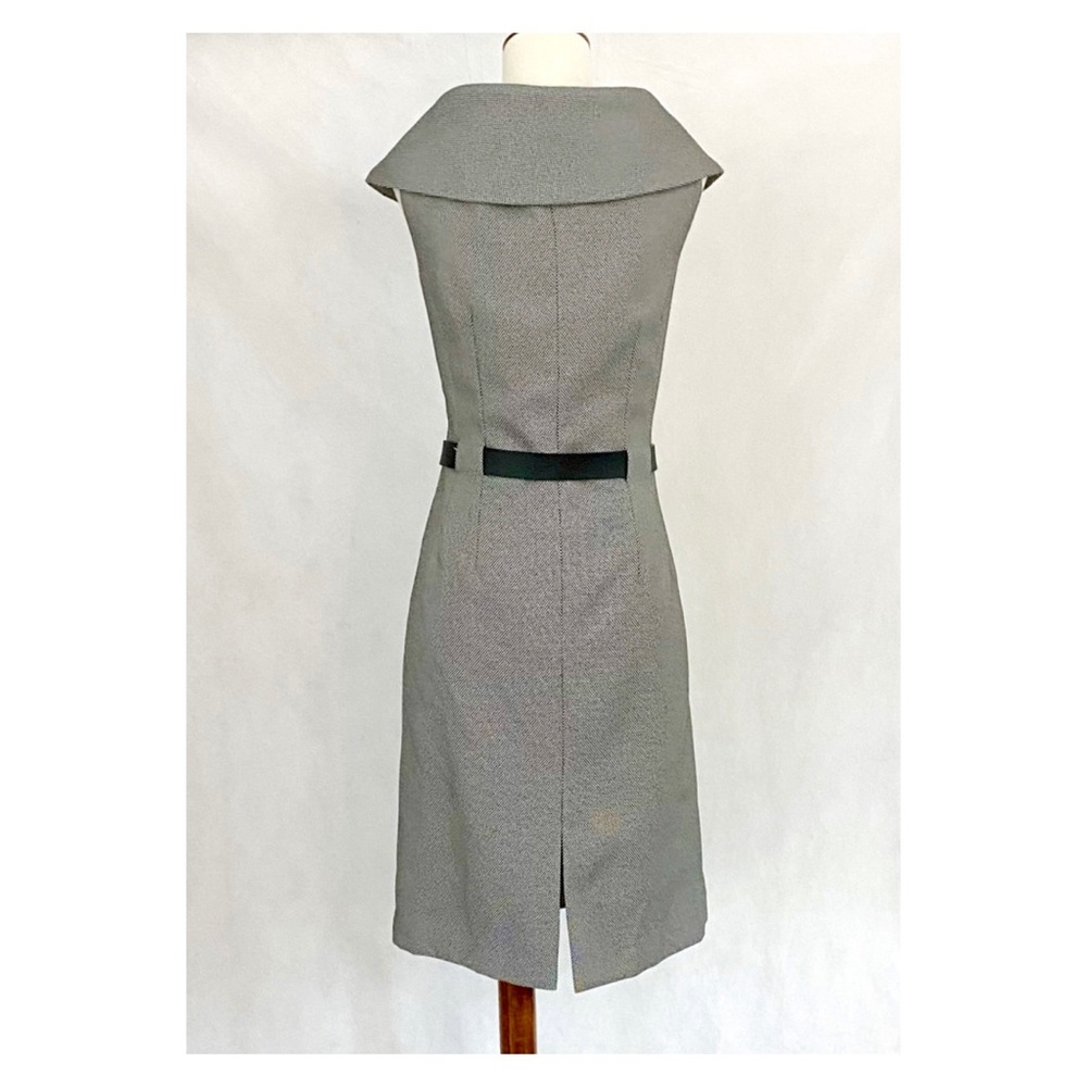 Tahari Sleeveless Wide Neck Pattern Sheath Dress - Picture 6 of 10